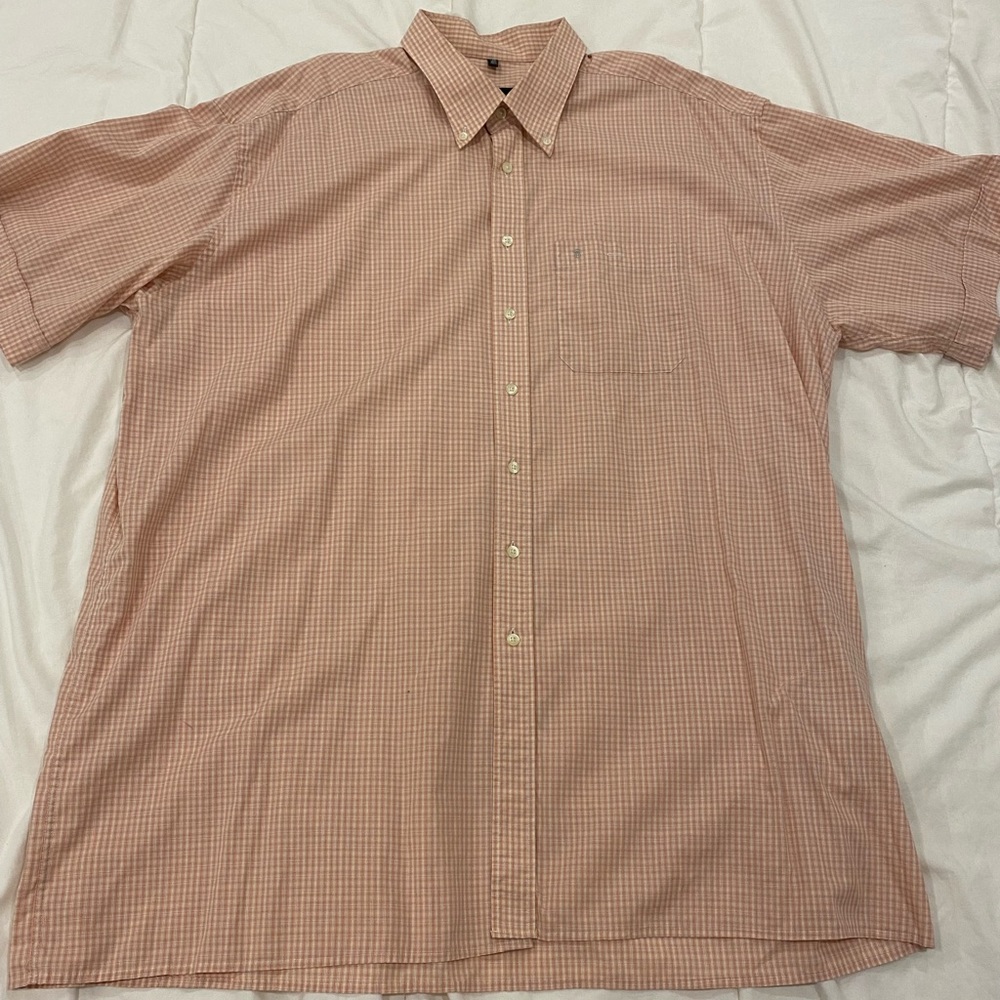 Eterna Excellent Checkered Short Sleeve Dress Shirt- Size 4XL